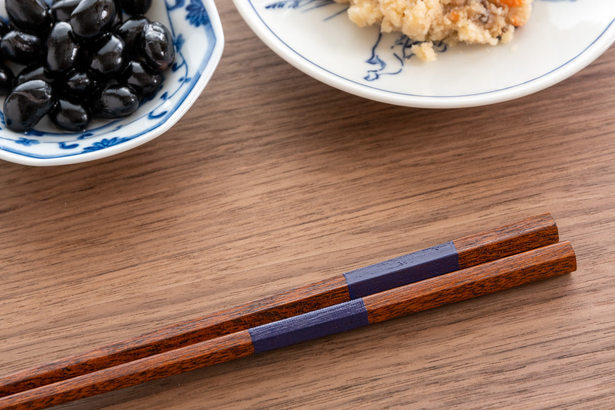 六角市松MR(ろっかくいちまつ)22~24cm 【若狭塗箸】