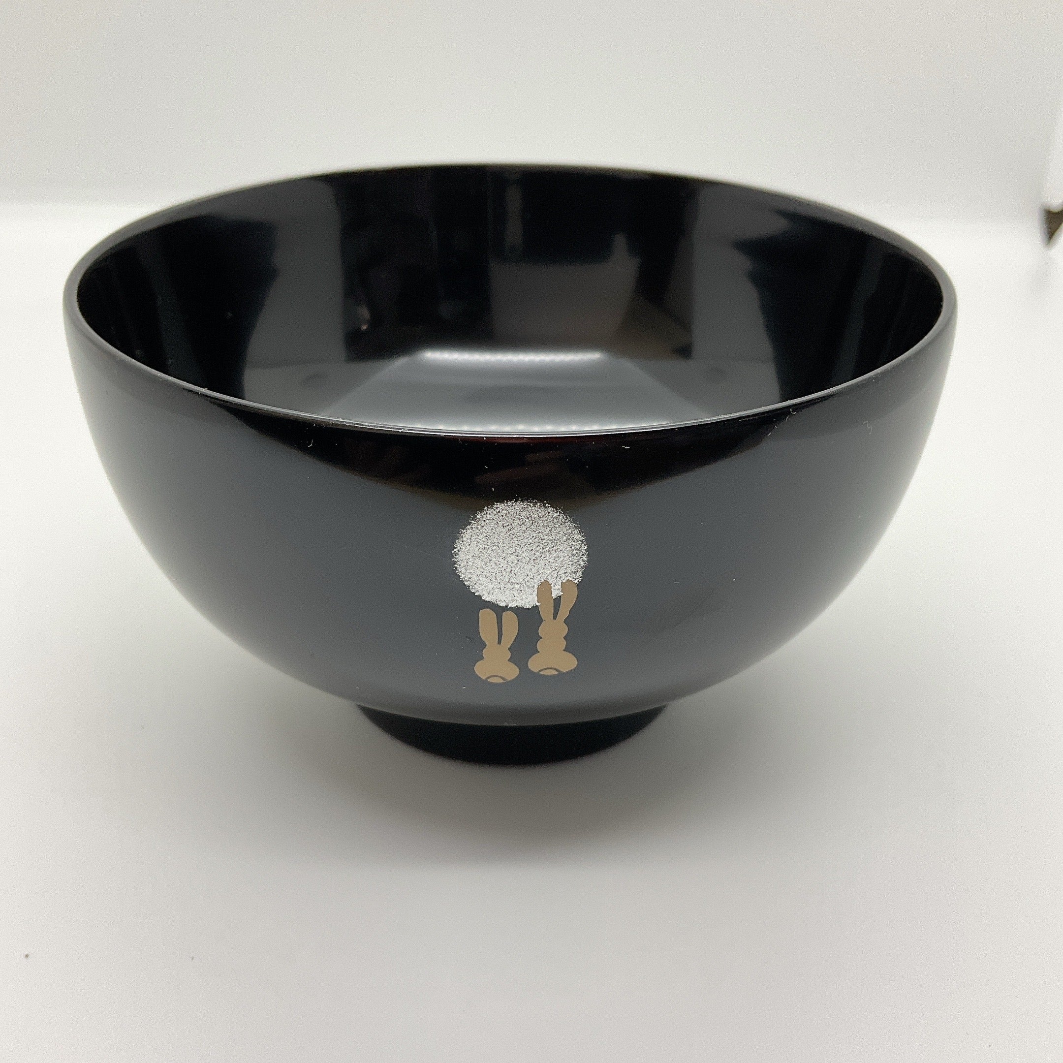 川連漆器 月見うさぎ(溜内朱・溜内黒)