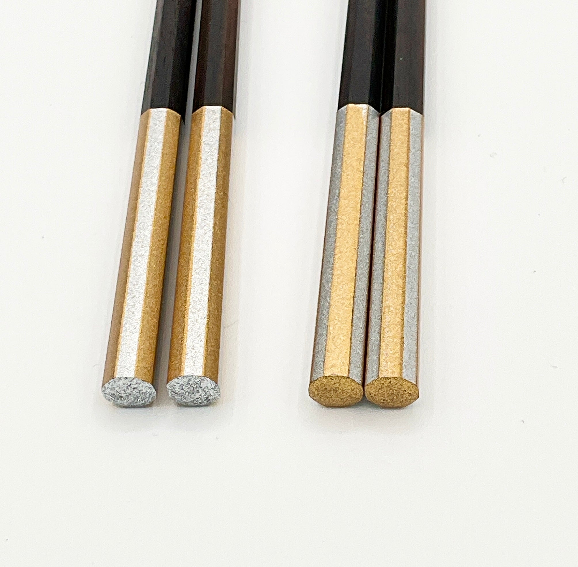 ペア・夫婦箸ギフト用 G・S黒檀八角桐箱セット