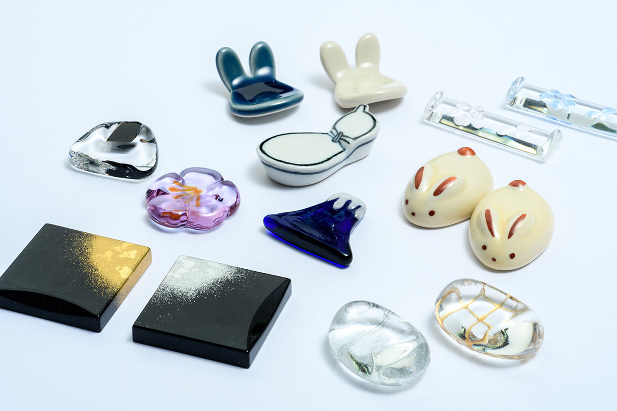 はし置き 豆ガラス(金糸/銀糸)