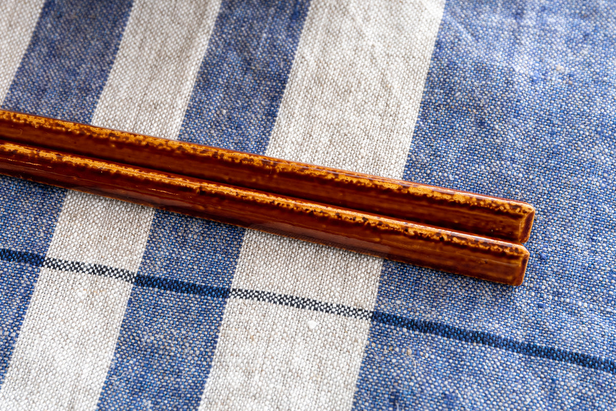 三角乾漆(さんかくかんしつ) 21~23cm 【若狭塗箸】