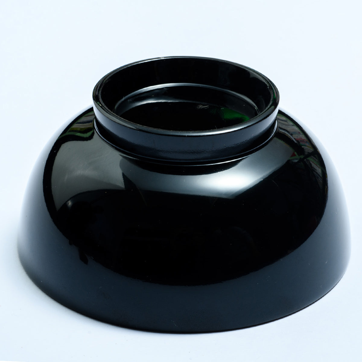 川連漆器 子供椀 月見うさぎ(黒内朱)